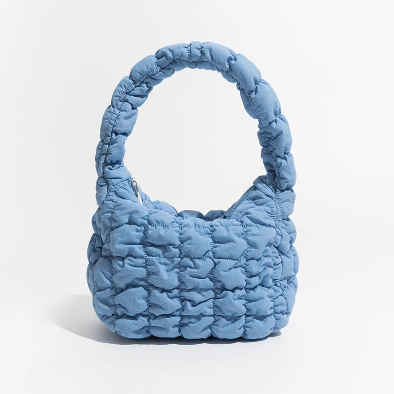 Soft Fluffy Quilted Padding Handbag Puffy Lightweight Tote Bag Cotton Padding Small Shoulder Bag